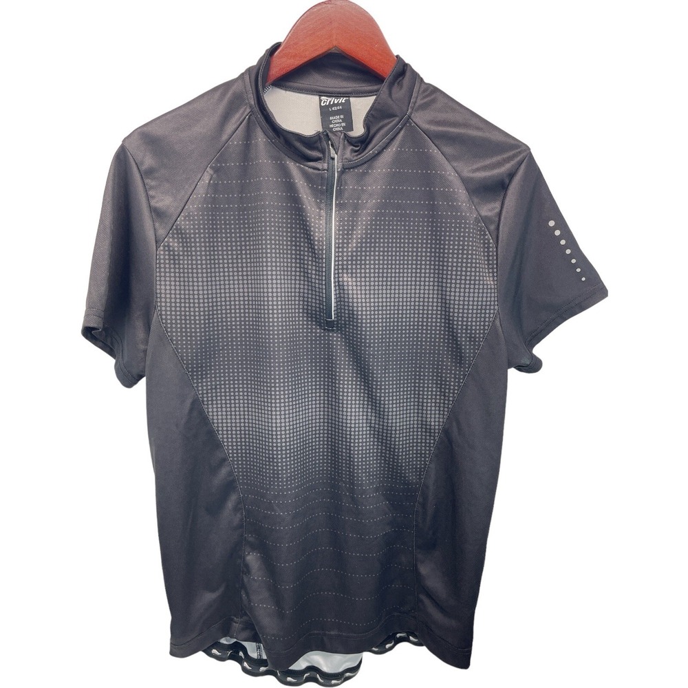 Crivit Women's Large Black 3 Pocket Cycling Biking Jersey‎ 1/4 Zip